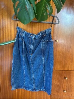 Vintage Classic High-Waist Blue Denim Skirt